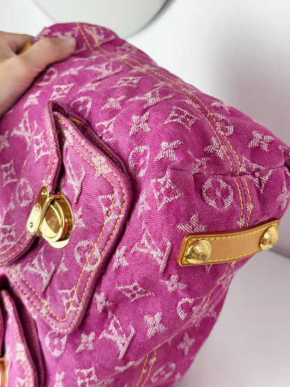 Louis Vuitton Vintage Pink Denim Baggy GM Shoulder Bag