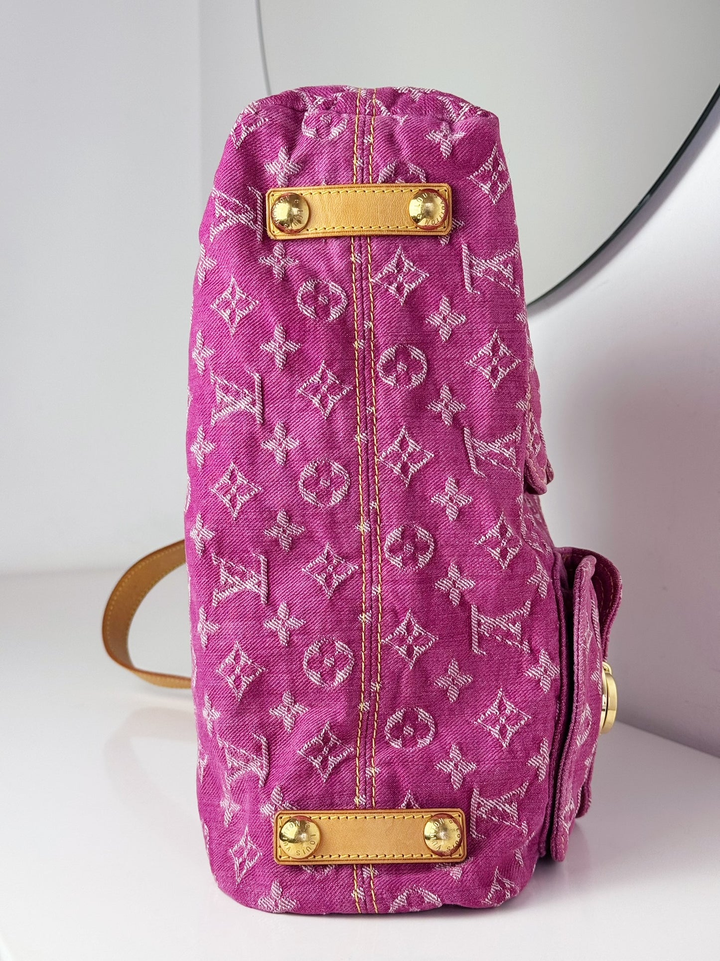 Louis Vuitton Vintage Pink Denim Baggy GM Shoulder Bag