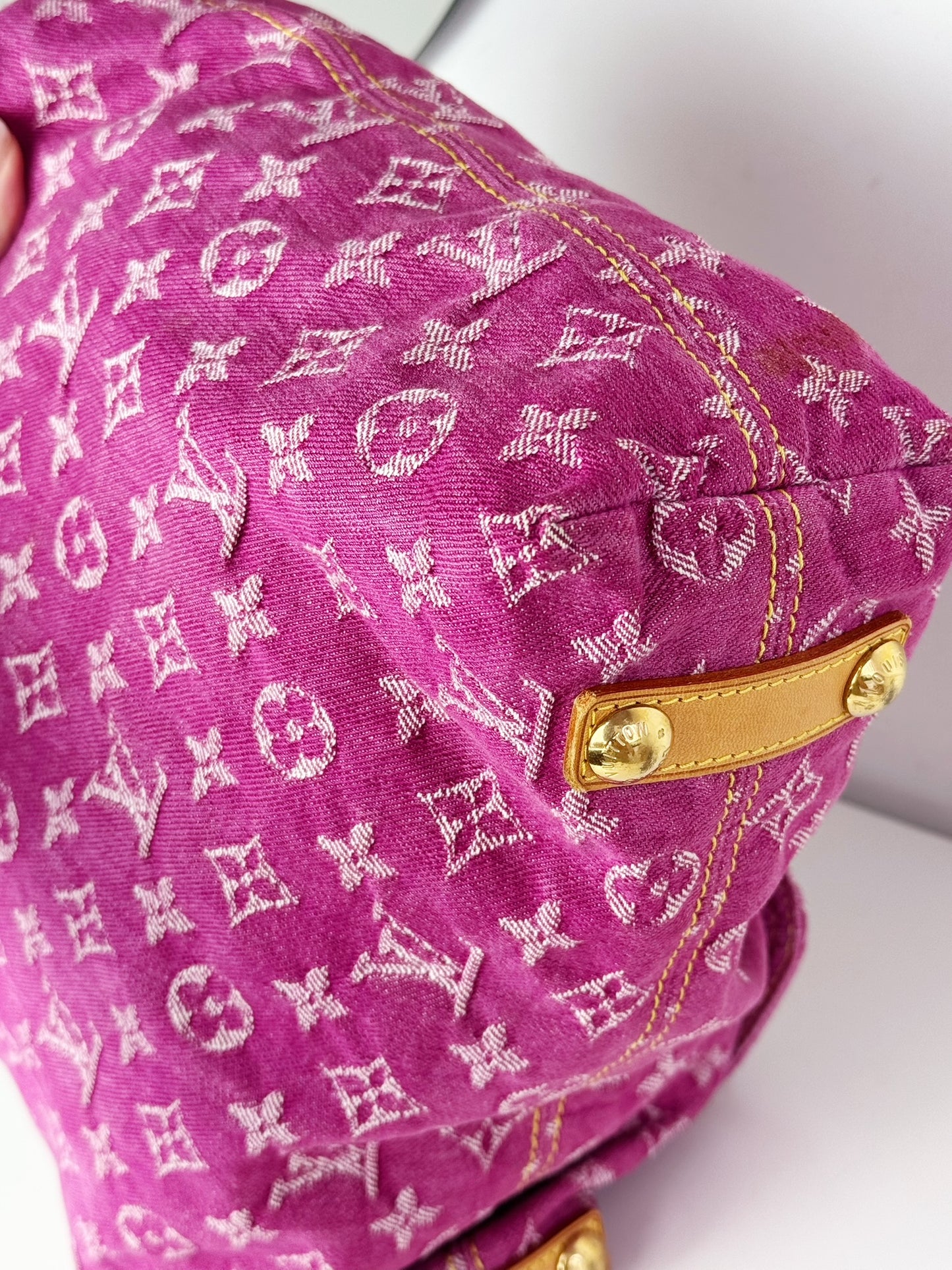 Louis Vuitton Vintage Pink Denim Baggy GM Shoulder Bag