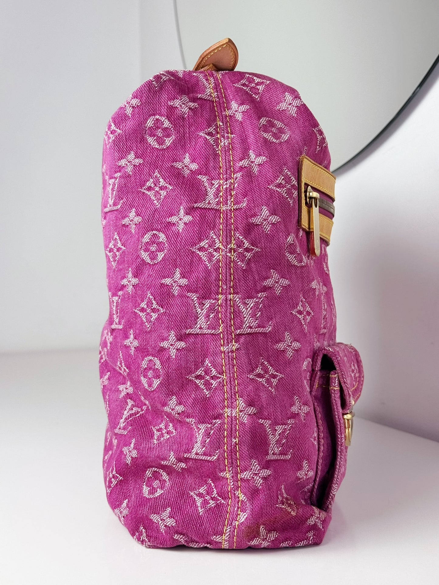Louis Vuitton Vintage Pink Denim Baggy GM Shoulder Bag