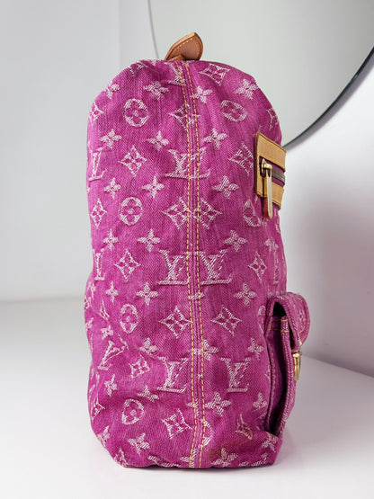 Louis Vuitton Vintage Pink Denim Baggy GM Shoulder Bag
