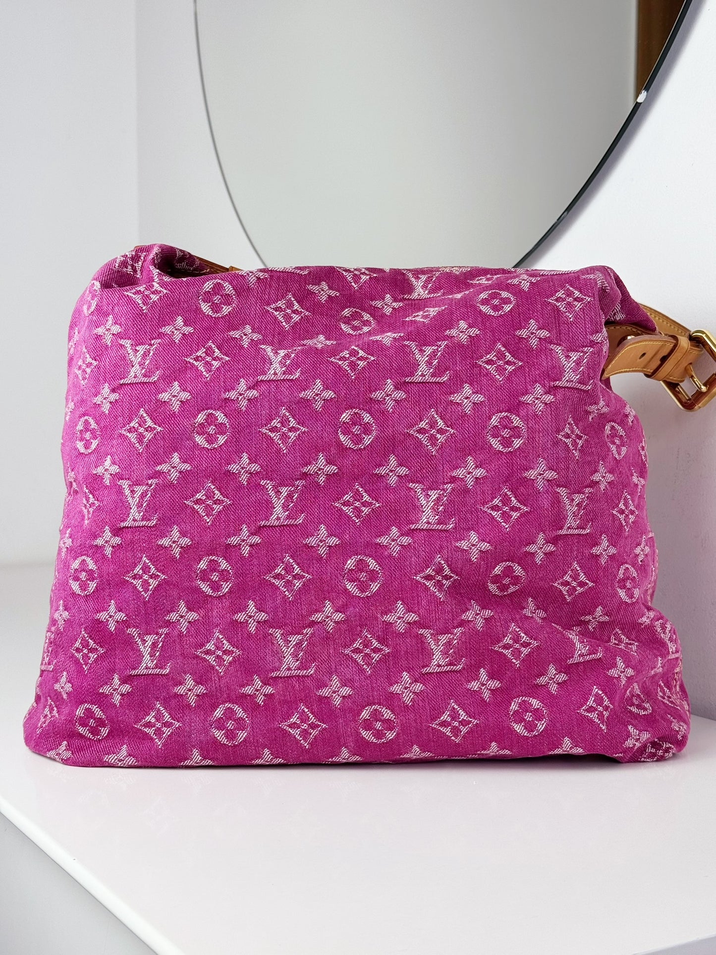 Louis Vuitton Vintage Pink Denim Baggy GM Shoulder Bag
