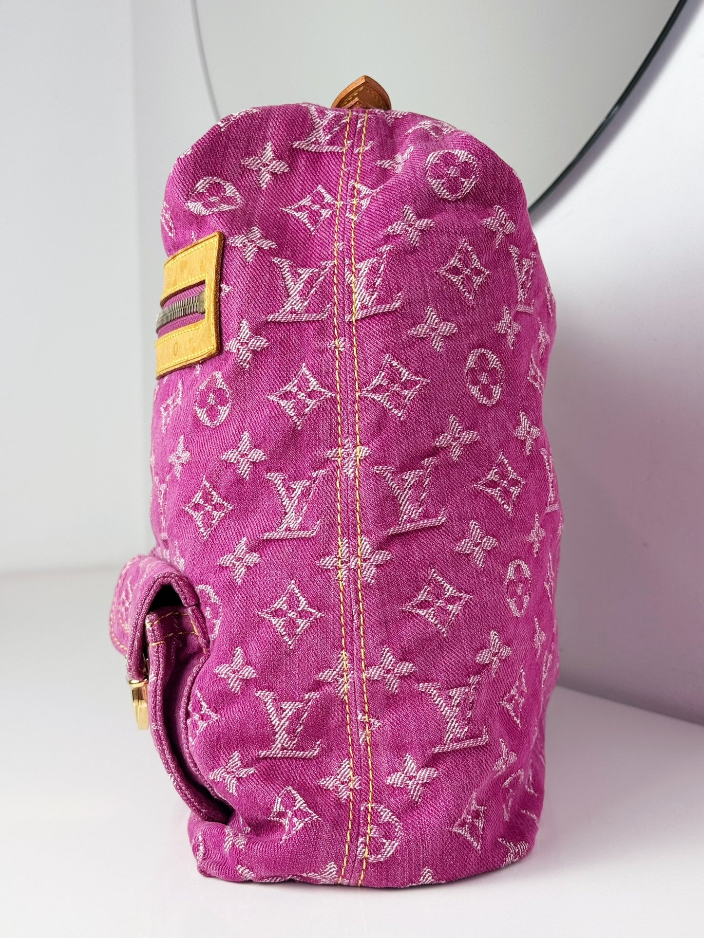 Louis Vuitton Vintage Pink Denim Baggy GM Shoulder Bag