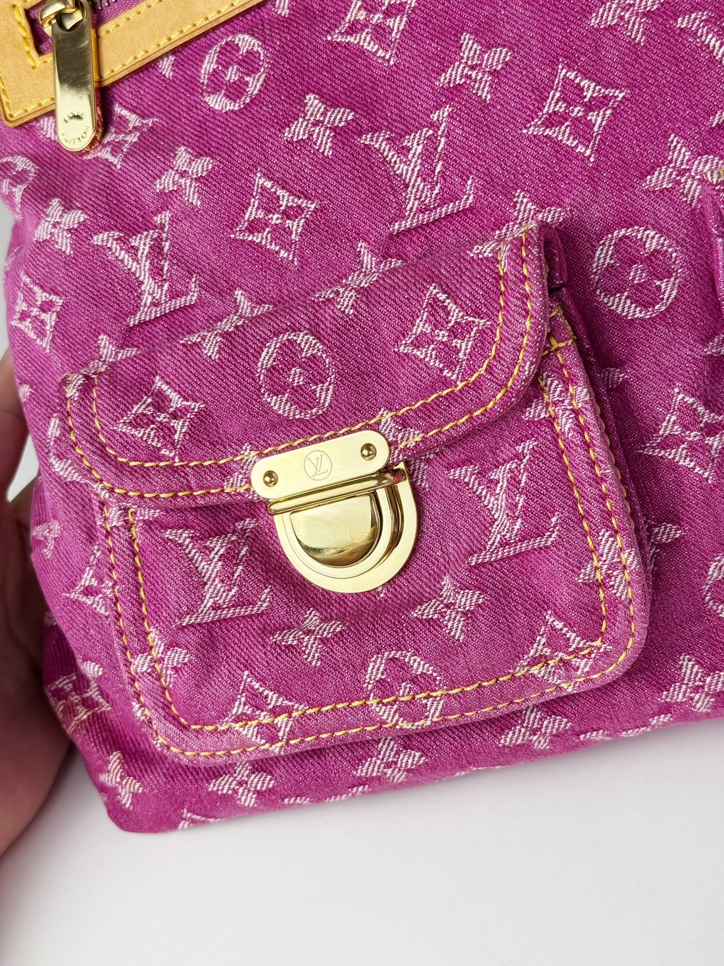 Louis Vuitton Vintage Pink Denim Baggy GM Shoulder Bag