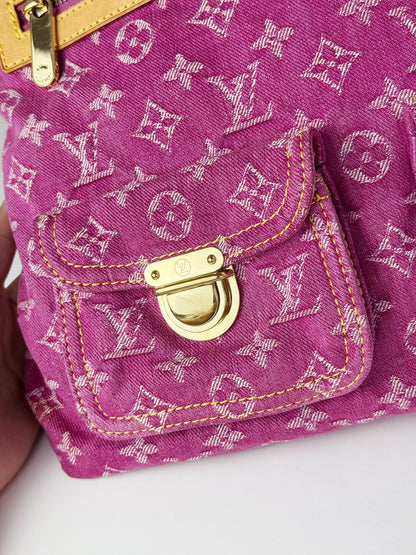 Louis Vuitton Vintage Pink Denim Baggy GM Shoulder Bag