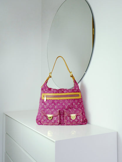 Louis Vuitton Vintage Pink Denim Baggy GM Shoulder Bag