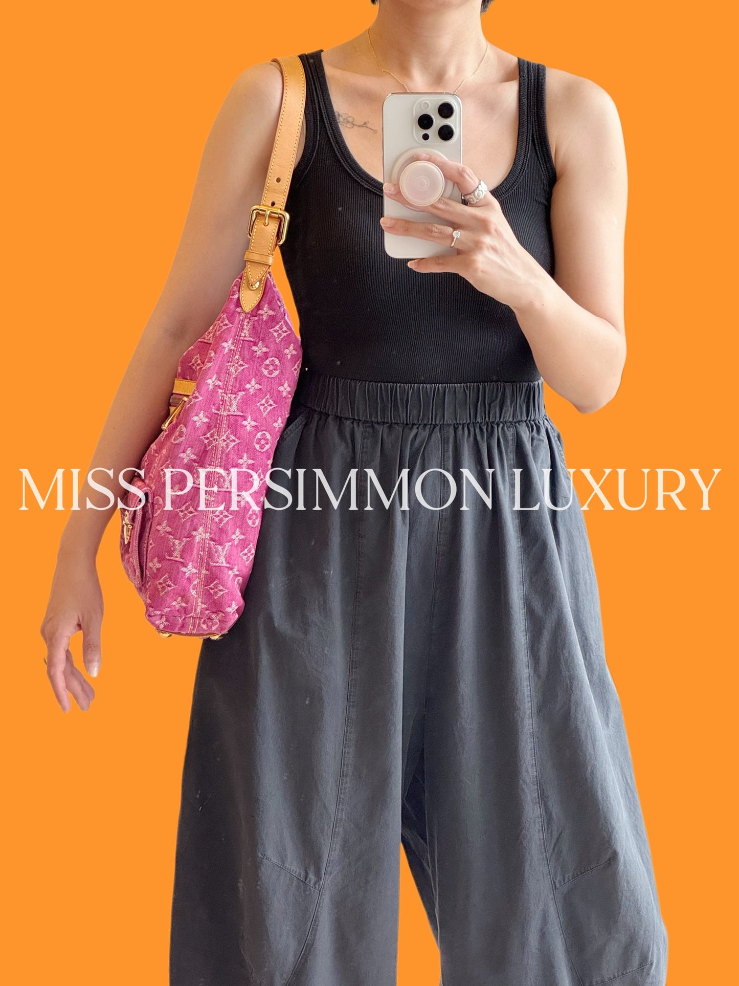Louis Vuitton Vintage Pink Denim Baggy GM Shoulder Bag