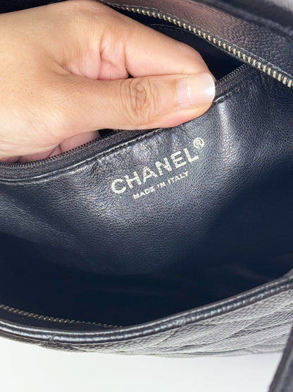 Chanel Vintage Caviar Medallion Gold Tote Handbag Shoulder Bag