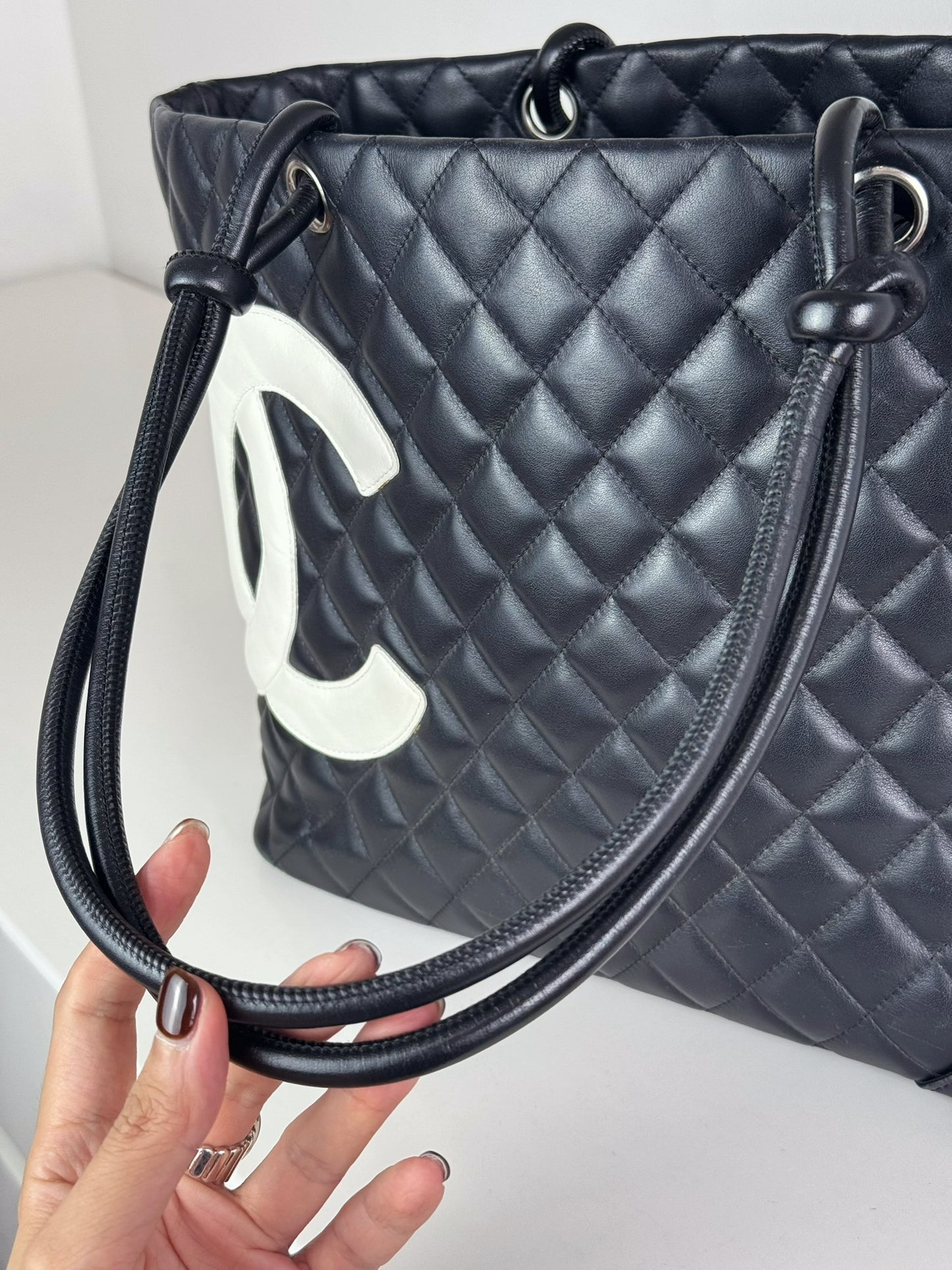 Chanel Vintage Cambon Tote Shoulder Bag
