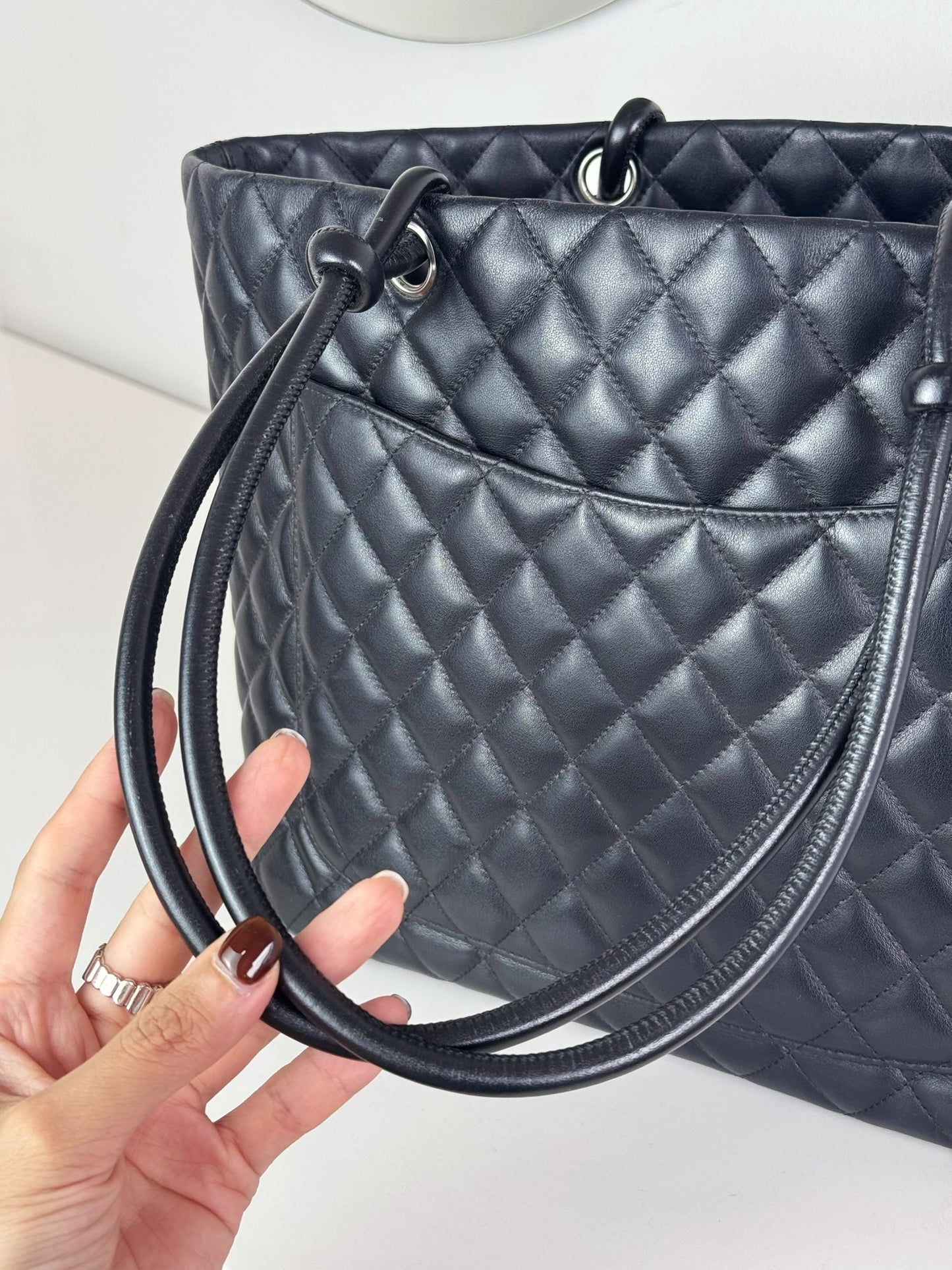 Chanel Vintage Cambon Tote Shoulder Bag