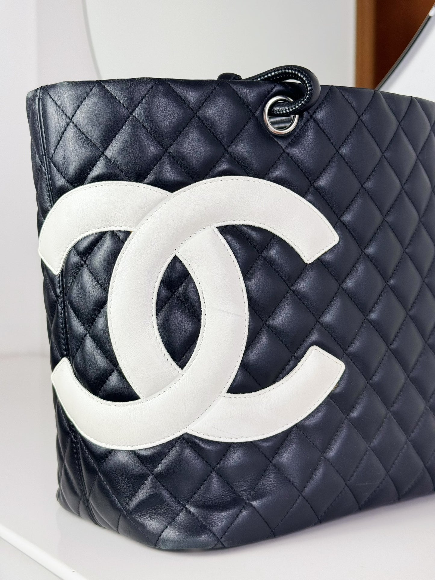 Chanel Vintage Cambon Tote Shoulder Bag