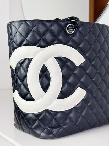 Chanel Vintage Cambon Tote Shoulder Bag