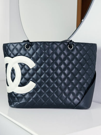 Chanel Vintage Cambon Tote Shoulder Bag