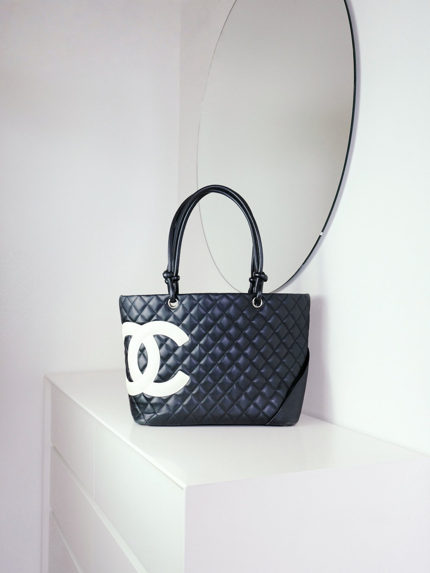 Chanel Vintage Cambon Tote Shoulder Bag