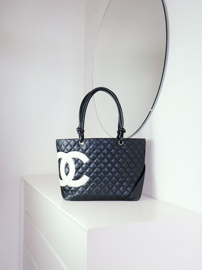 Chanel Vintage Cambon Tote Shoulder Bag