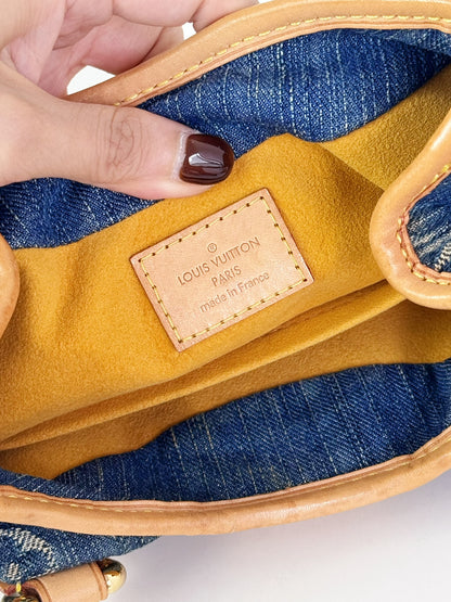 Louis Vuitton Denim Pleaty Handbag Crossbody Bag