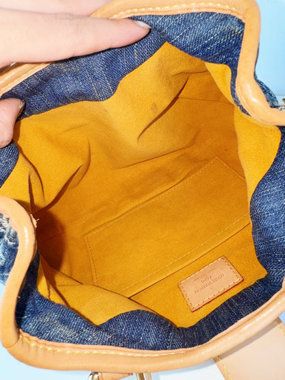 Louis Vuitton Denim Pleaty Handbag Crossbody Bag