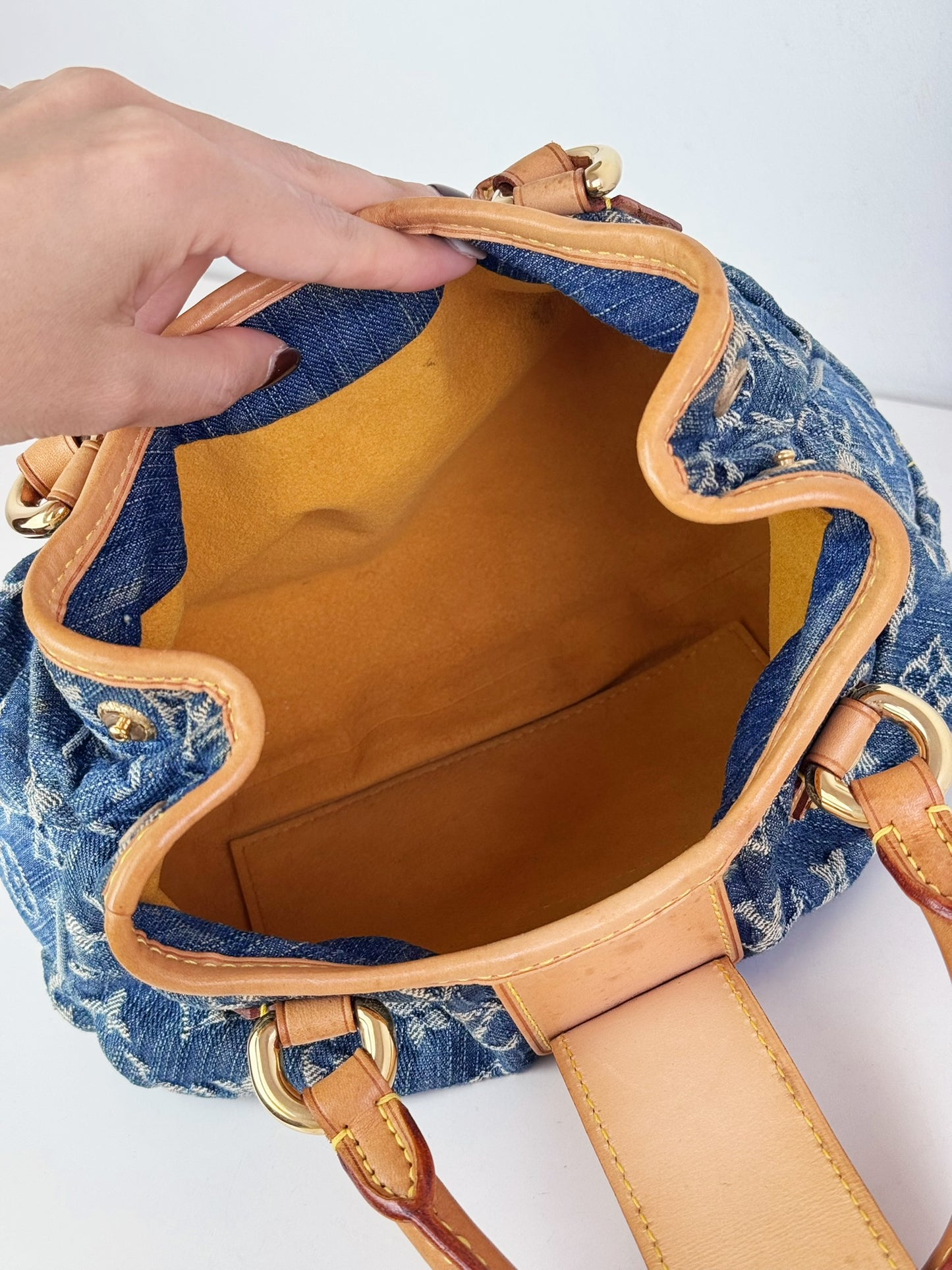 Louis Vuitton Denim Pleaty Handbag Crossbody Bag