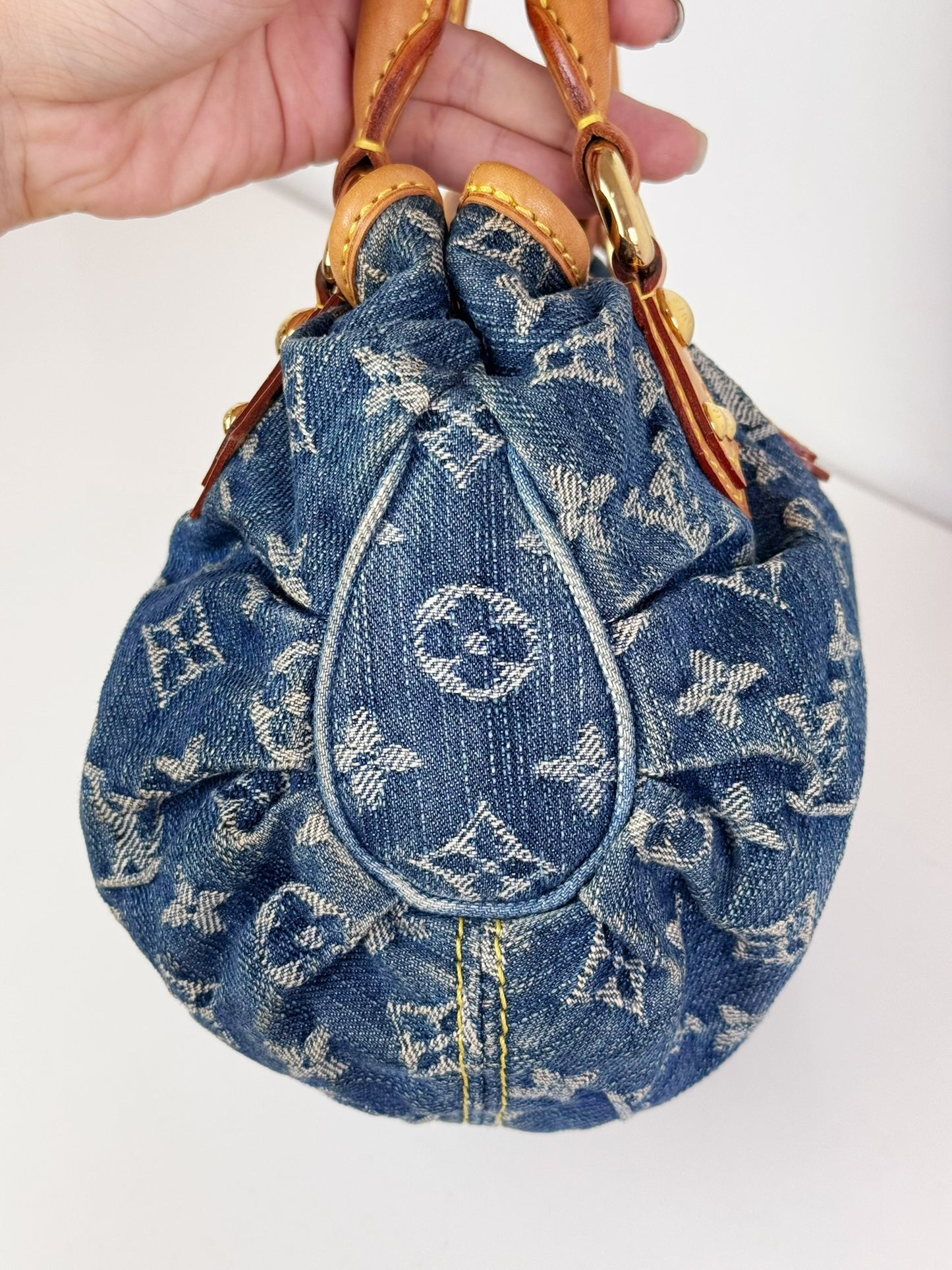 Louis Vuitton Denim Pleaty Handbag Crossbody Bag