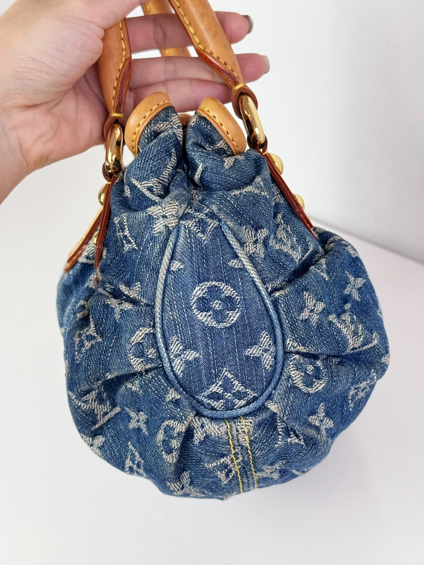 Louis Vuitton Denim Pleaty Handbag Crossbody Bag