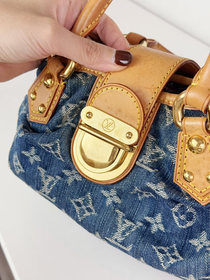 Louis Vuitton Denim Pleaty Handbag Crossbody Bag