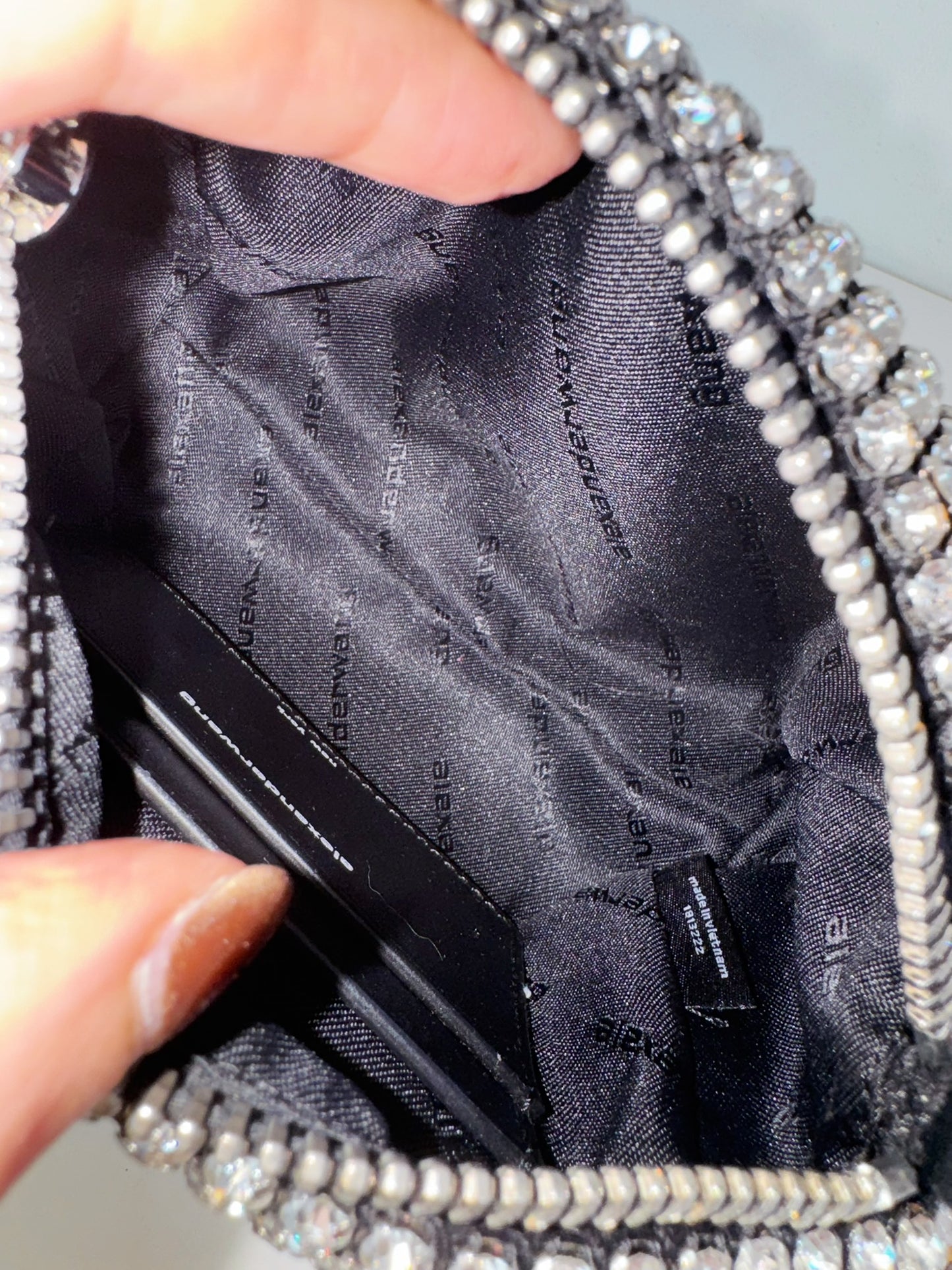 Alexander Wang Mini Wangloc Heiress Rhinestone Shoulder Bag