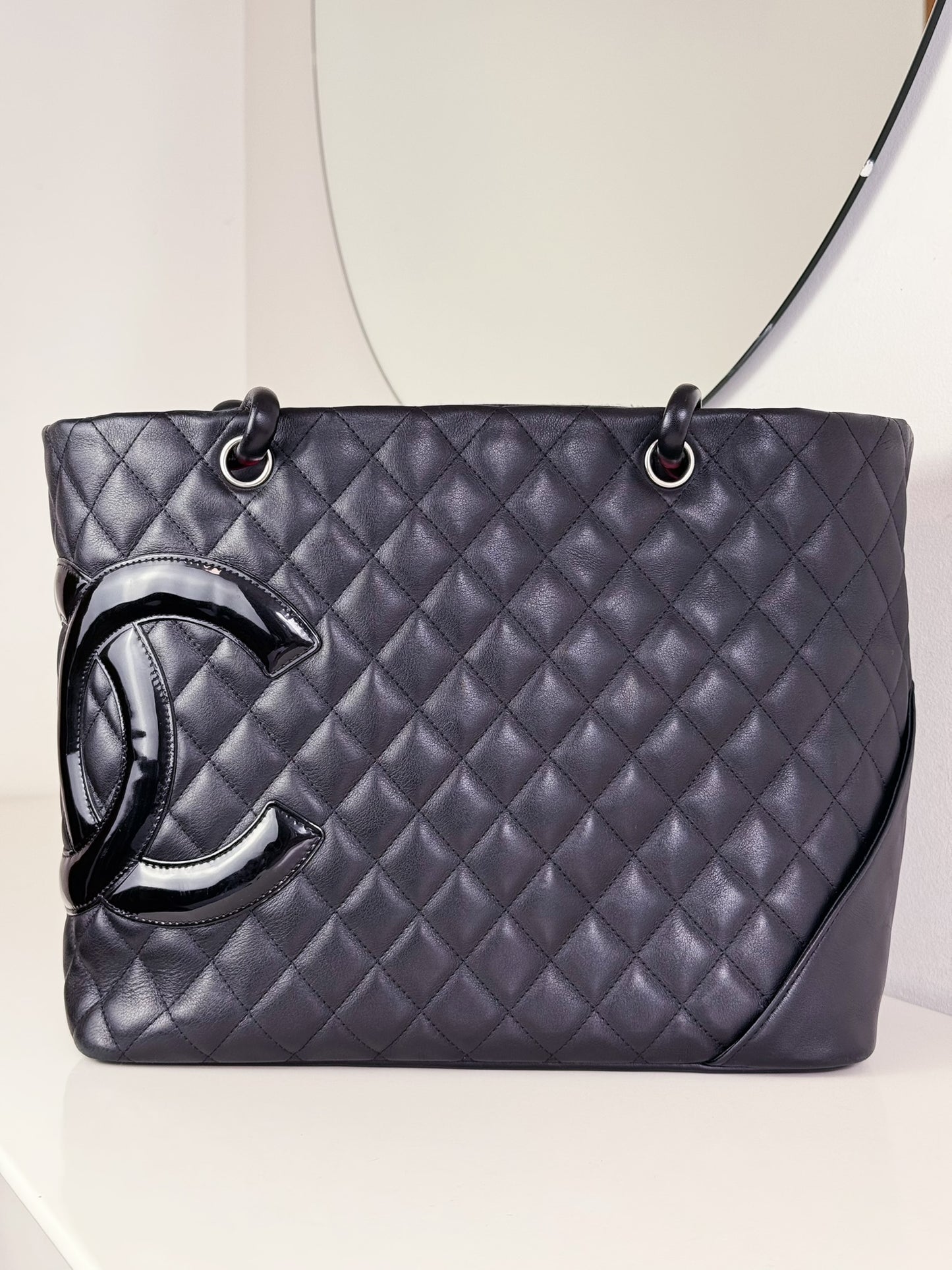 Chanel Vintage Cambon Tote Shoulder Bag