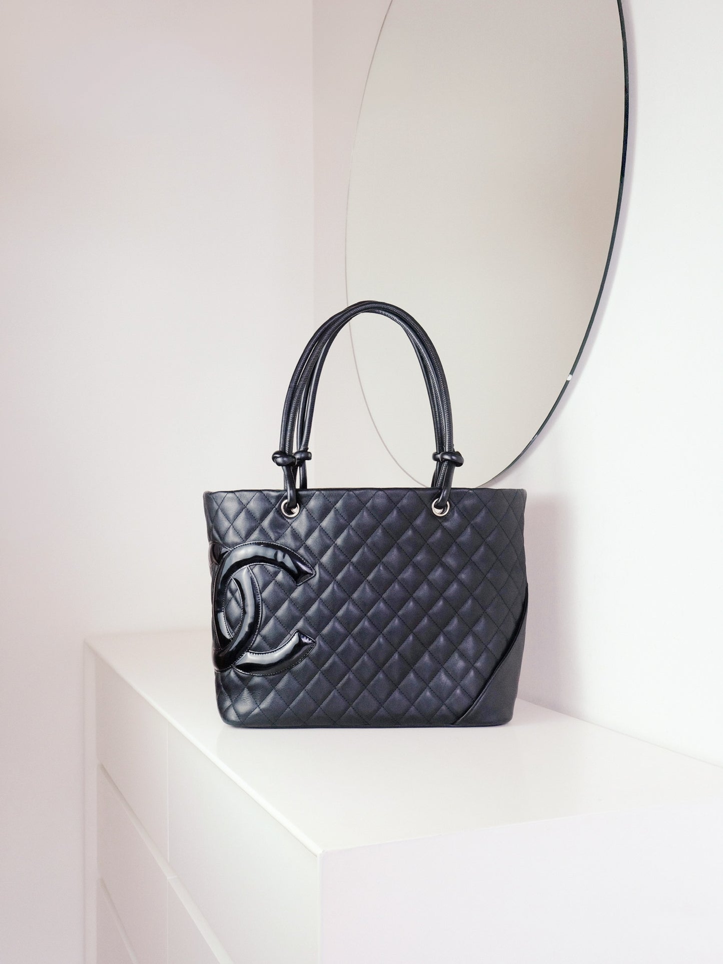 Chanel Vintage Cambon Tote Shoulder Bag