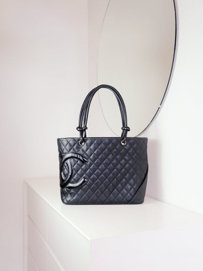 Chanel Vintage Cambon Tote Shoulder Bag