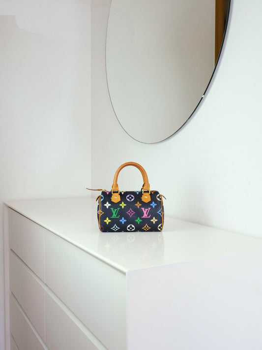 Louis Vuitton Vintage Takashi Murakami Multicolor Mini Speedy Handbag Crossbody Bag