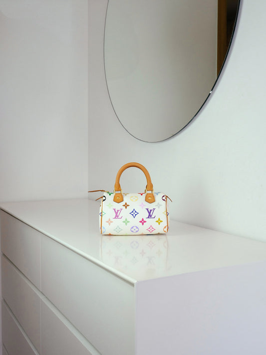 Louis Vuitton Vintage Takashi Murakami Multicolor Mini Speedy Handbag Crossbody Bag