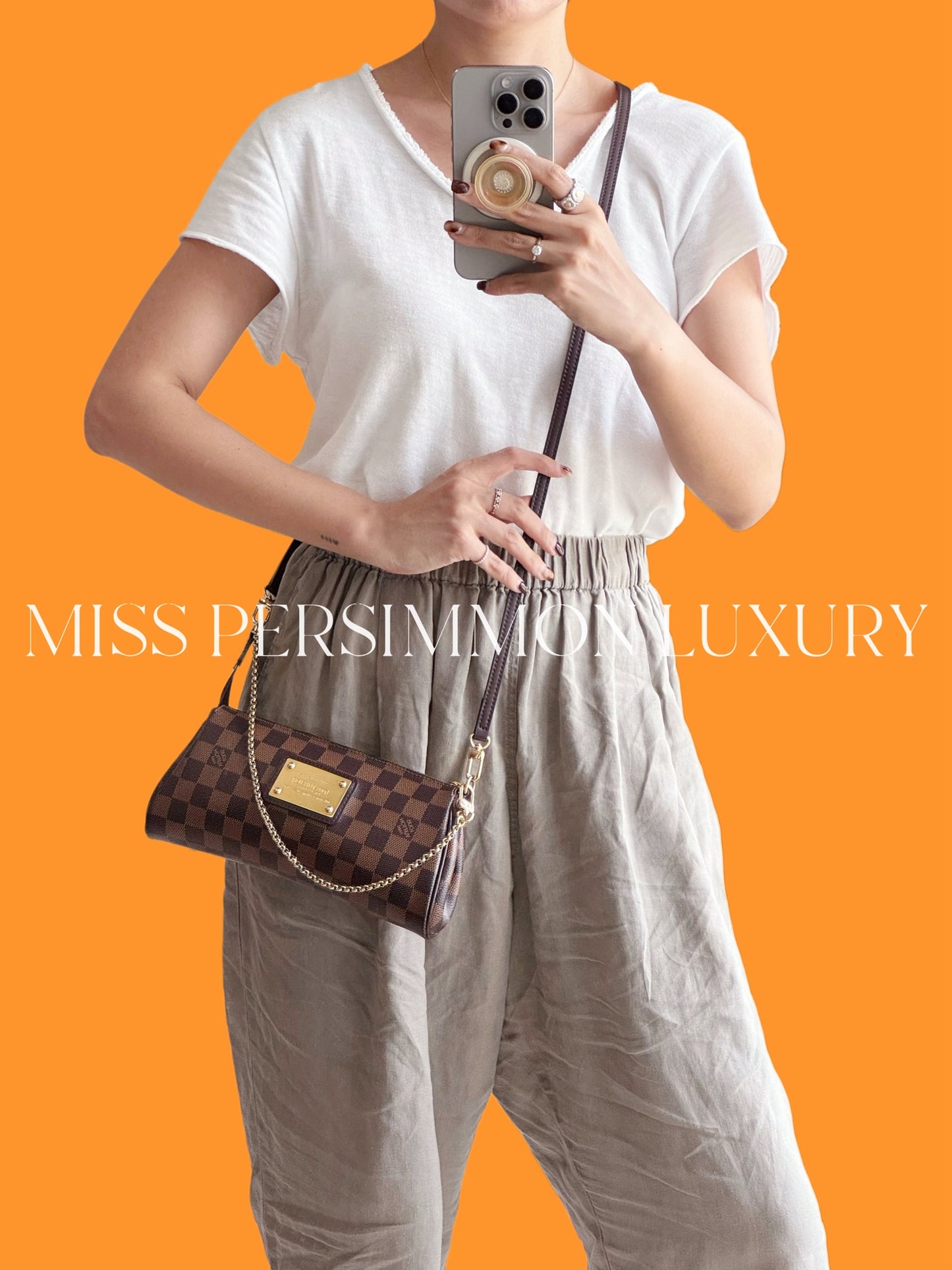 Louis Vuitton Vintage Damier Eva Shoulder Crossbody Bag