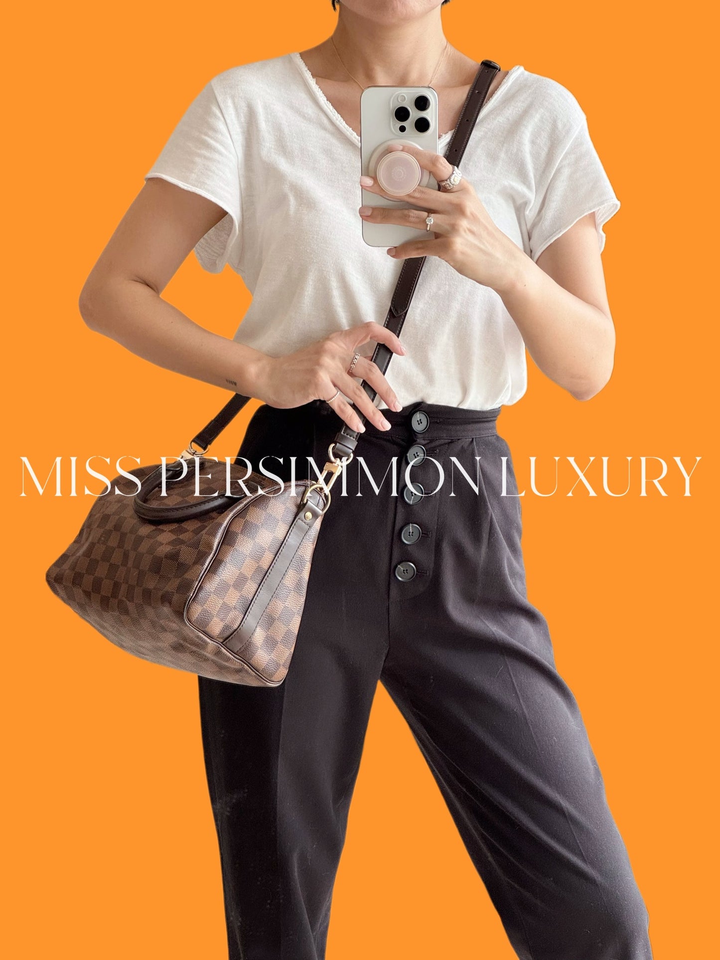 Louis Vuitton Vintage Damier Bandouliere Speedy 25 Handbag Crossbody Bag