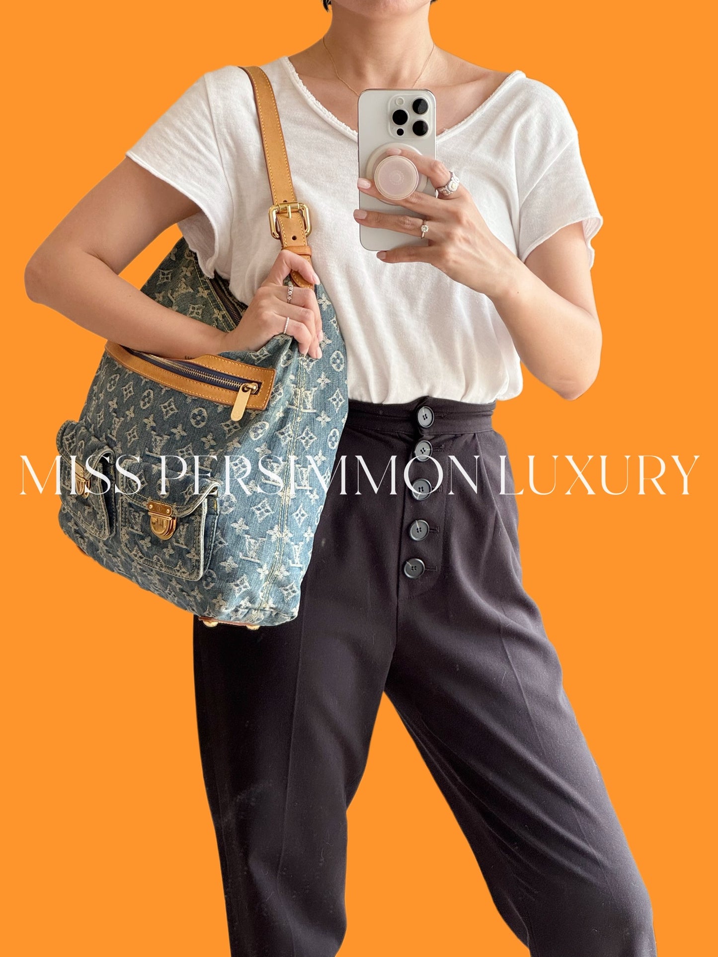Louis Vuitton Vintage Denim Baggy GM Shoulder Bag