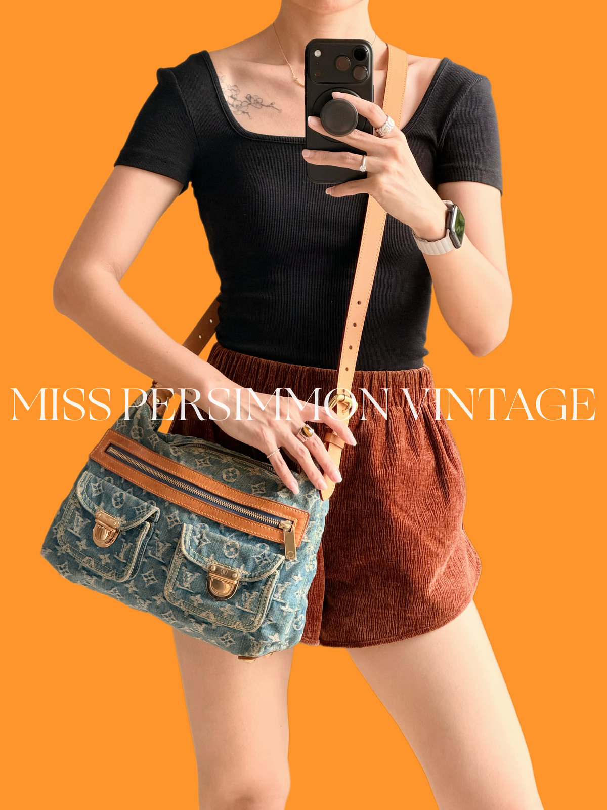 Louis Vuitton Vintage Denim Baggy PM Shoulder Bag
