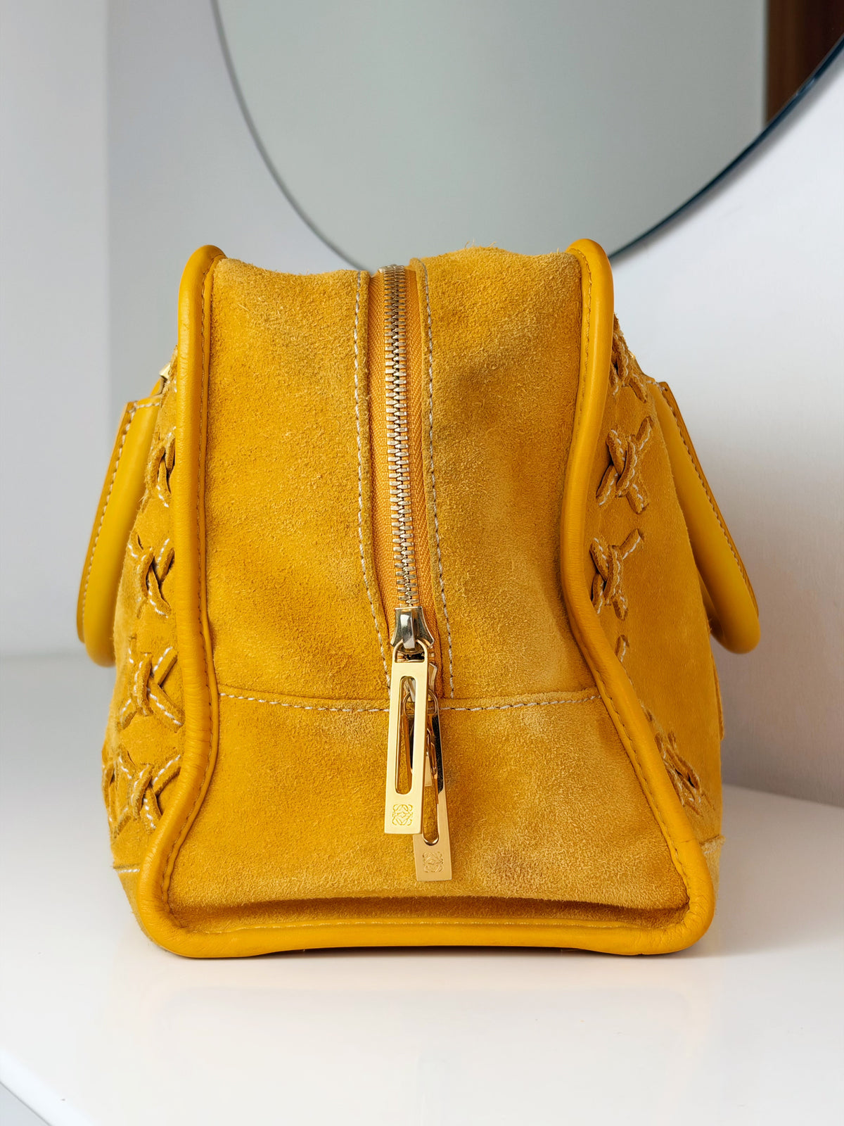 Loewe Vintage Suede Amazona 36 Handbag