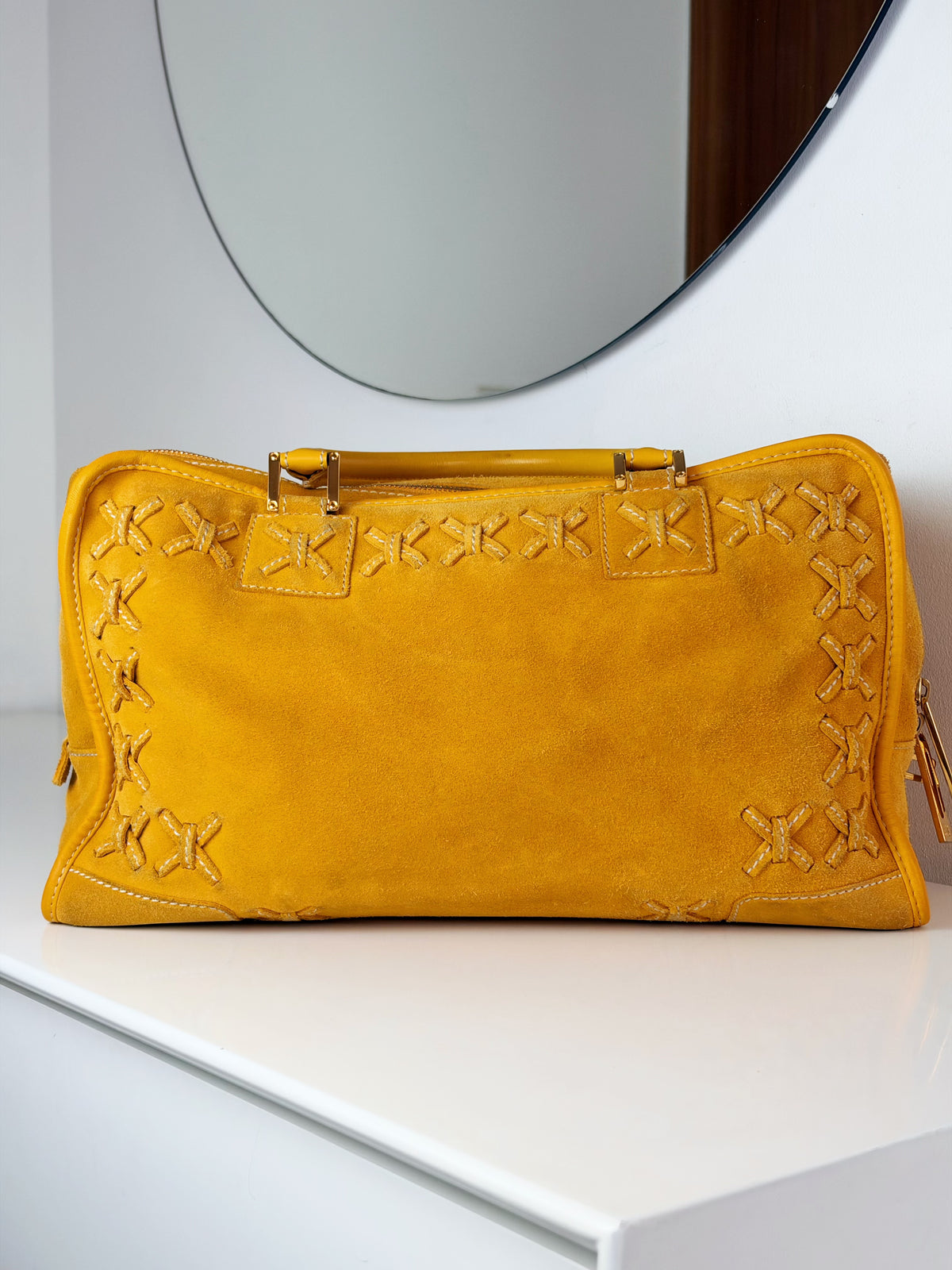 Loewe Vintage Suede Amazona 36 Handbag