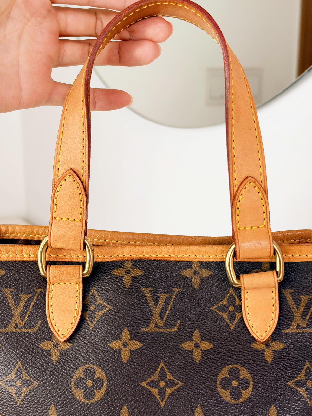 Louis Vuitton Vintage Batignolles PM Tote Handbag Crossbody Bag