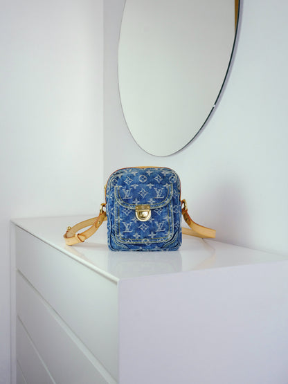 Louis Vuitton Vintage Denim Camera Crossbody Bag