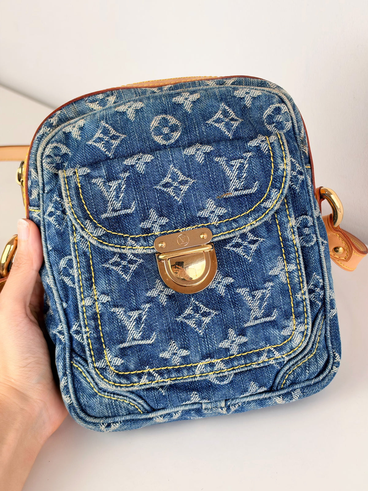 Louis Vuitton Vintage Denim Camera Crossbody Bag