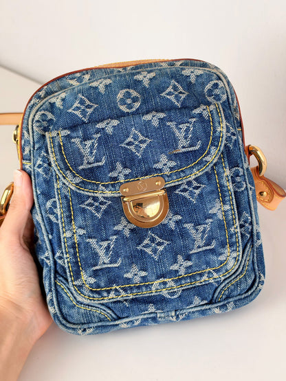 Louis Vuitton Vintage Denim Camera Crossbody Bag
