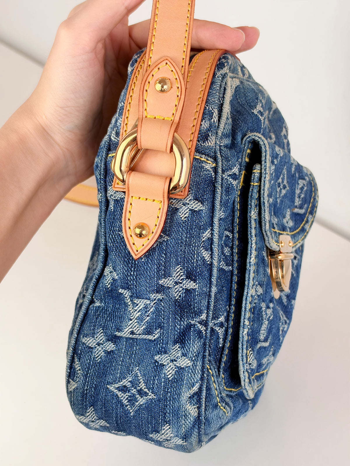 Louis Vuitton Vintage Denim Camera Crossbody Bag