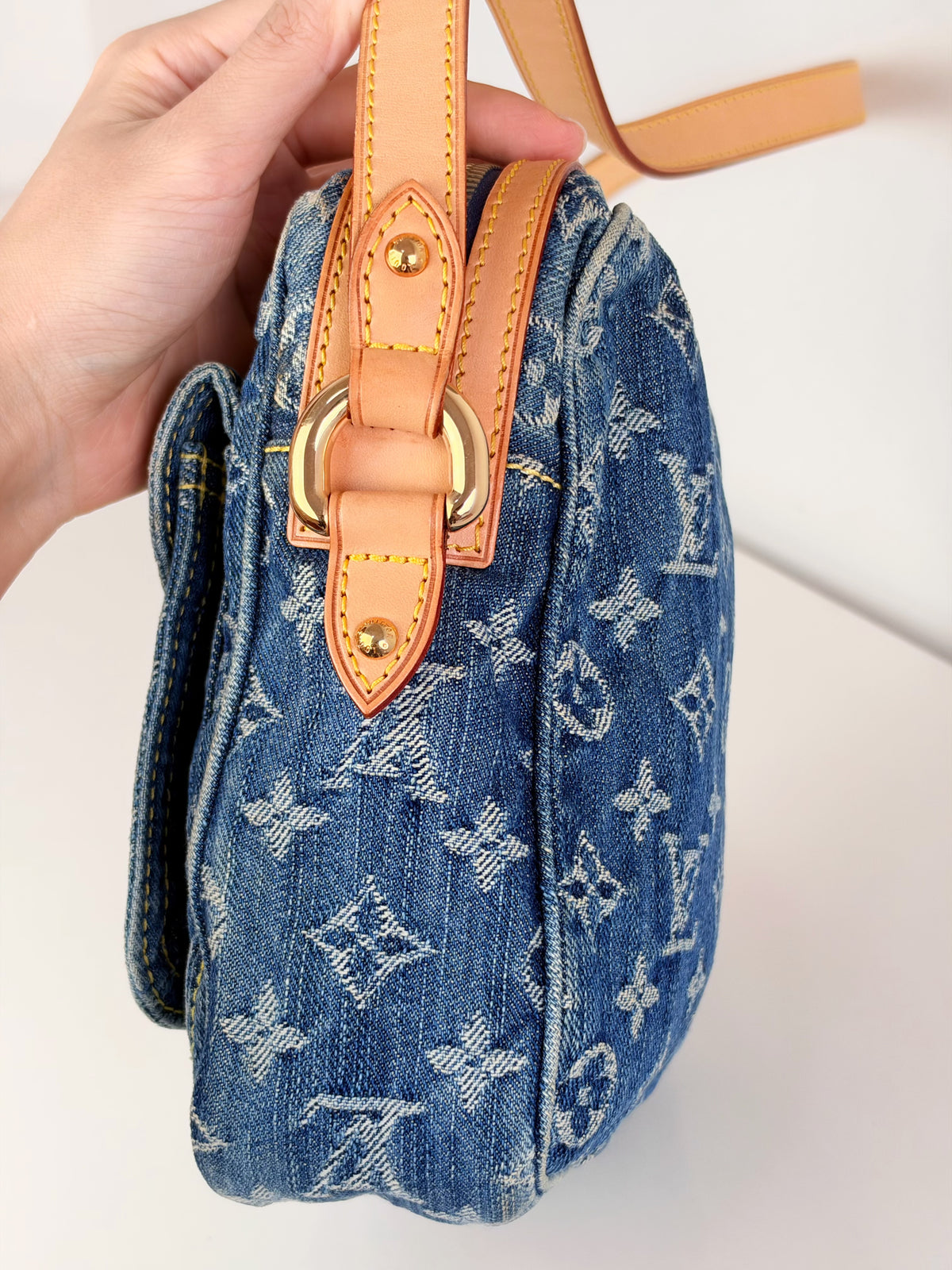 Louis Vuitton Vintage Denim Camera Crossbody Bag