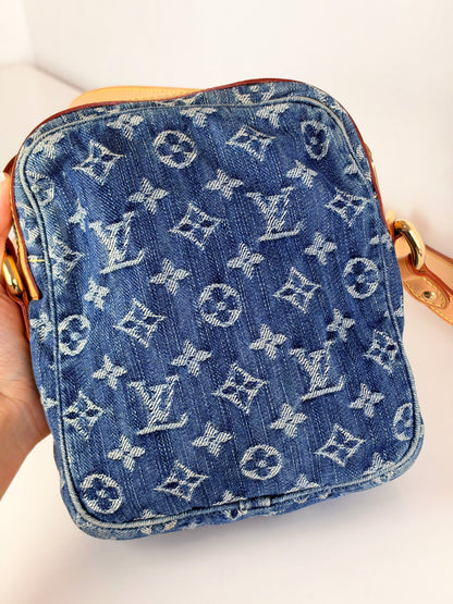 Louis Vuitton Vintage Denim Camera Crossbody Bag