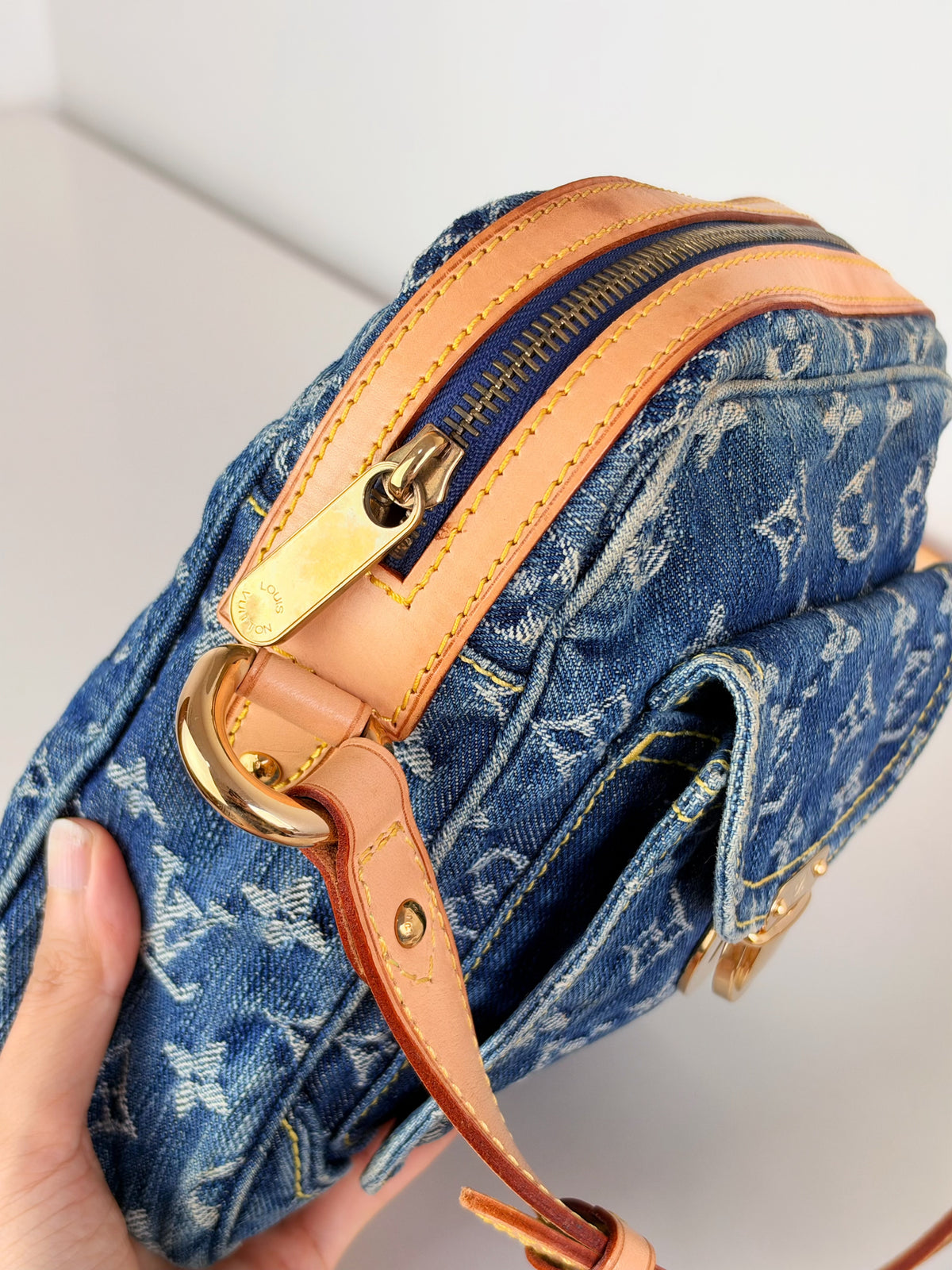 Louis Vuitton Vintage Denim Camera Crossbody Bag