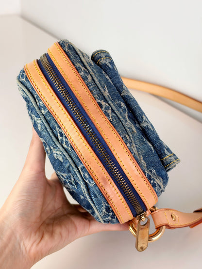 Louis Vuitton Vintage Denim Camera Crossbody Bag