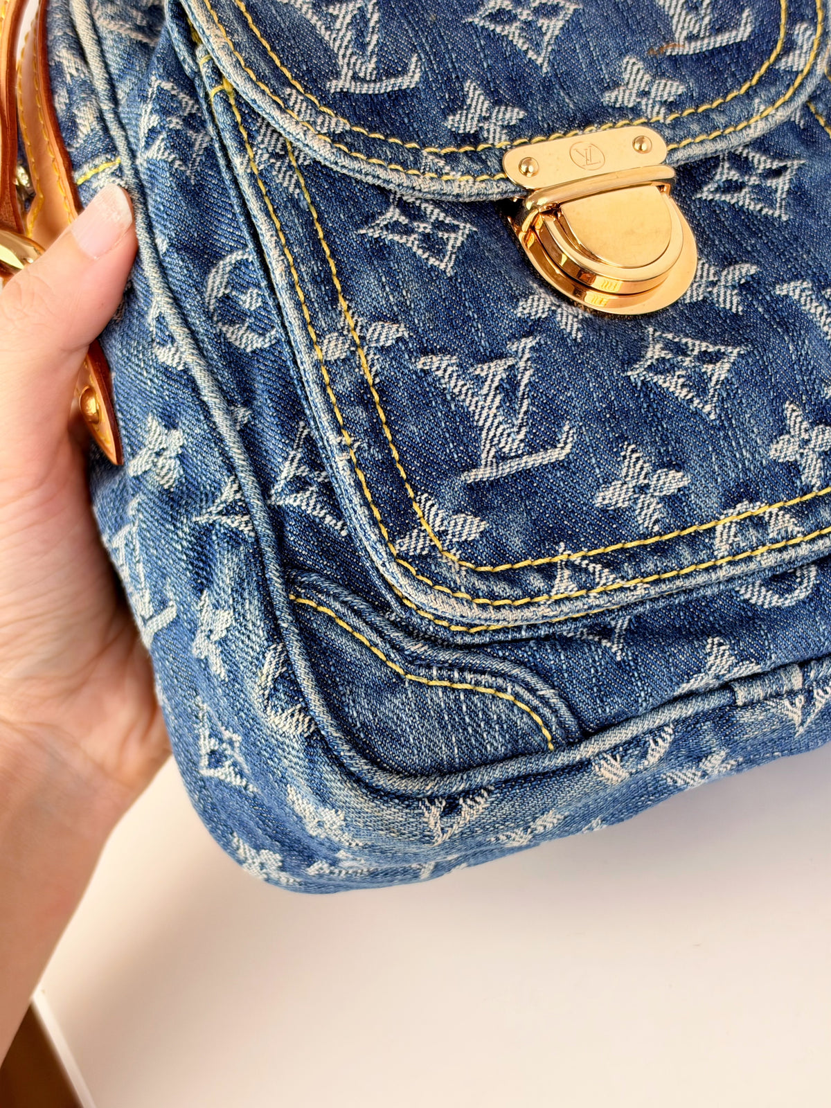 Louis Vuitton Vintage Denim Camera Crossbody Bag