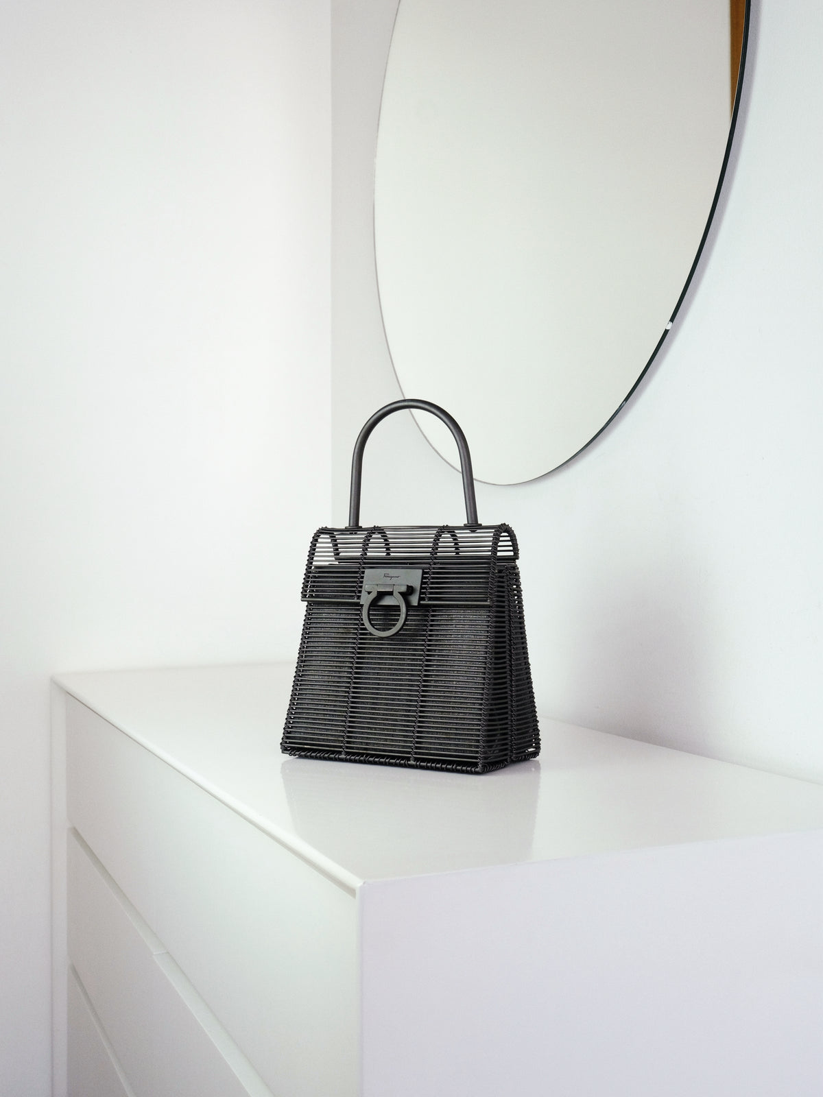 Salvatore Ferragamo Vintage Metal Cage Gancini Limited Edition Handbag