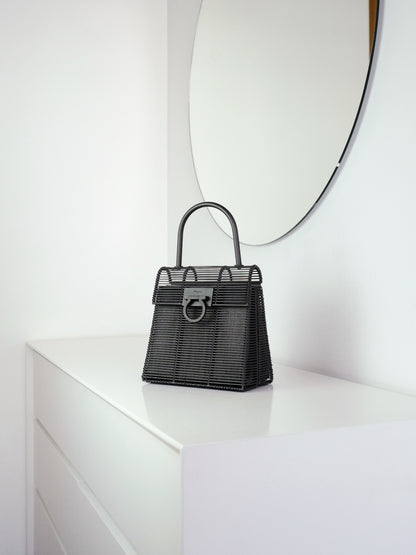 Salvatore Ferragamo Vintage Metal Cage Gancini Limited Edition Handbag