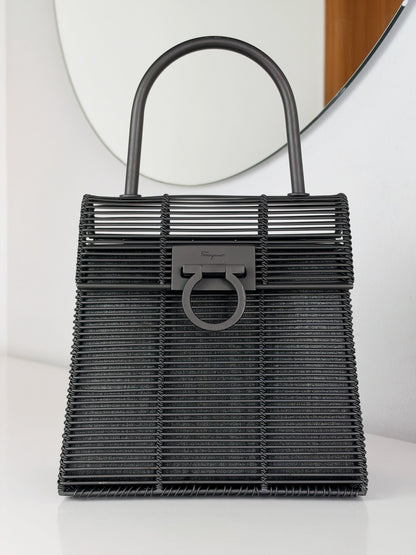 Salvatore Ferragamo Vintage Metal Cage Gancini Limited Edition Handbag